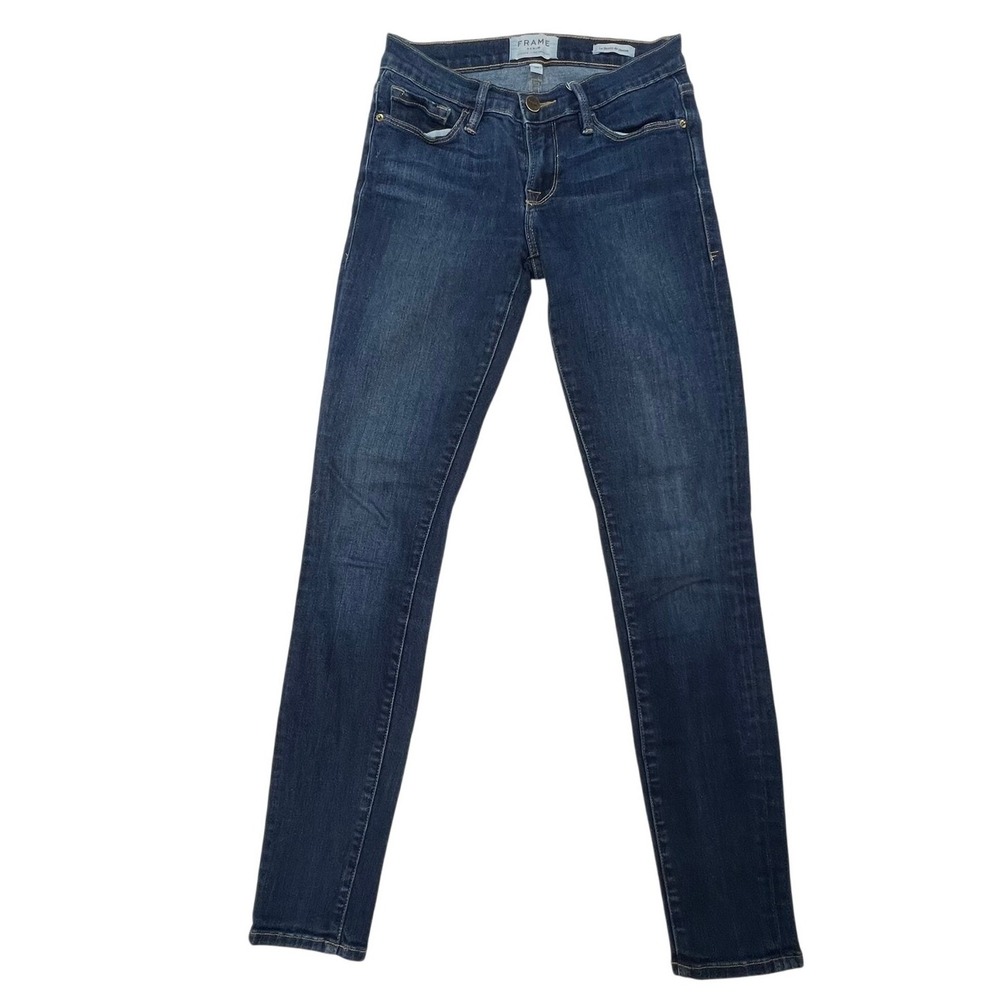 FRAME Jeans Women 25 Le Skinny de Jeanne Blue Excellent Mid Rise Denim
